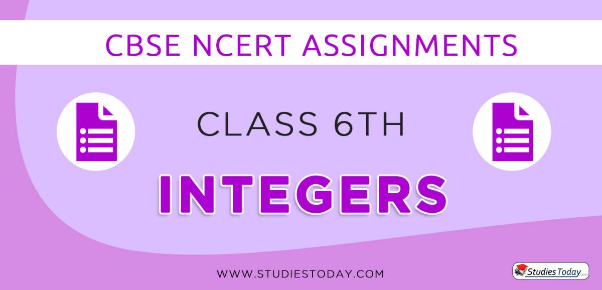 CBSE NCERT Assignments for Class 6 Integers