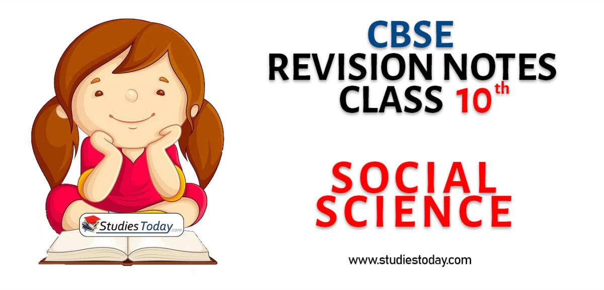 Revision Notes for CBSE Class 10 Social Science