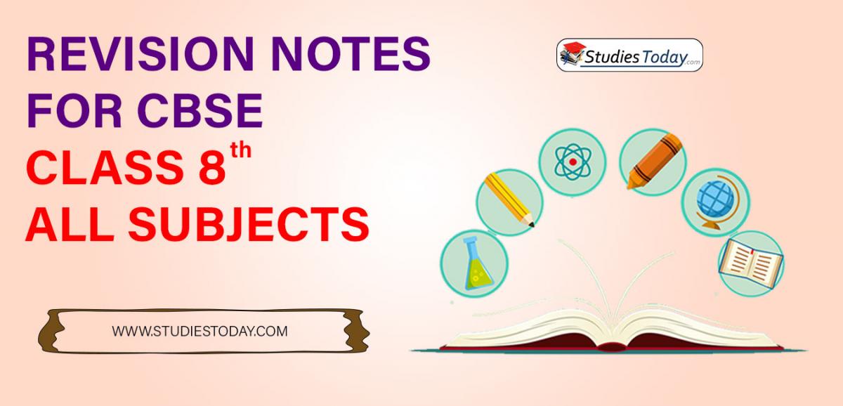 Revision Notes for CBSE Class 8 all subjects