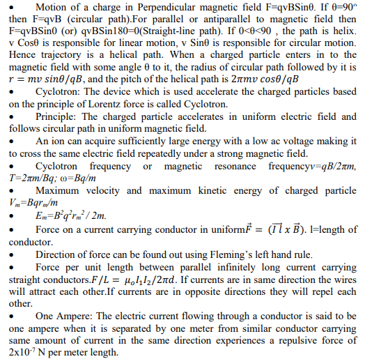 Class_12_Physics_Notes_Magnetic_Effects_of_Current_and_Megnetism
