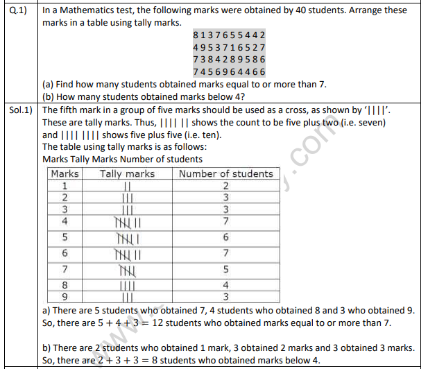 Class 6 Maths Data Handing