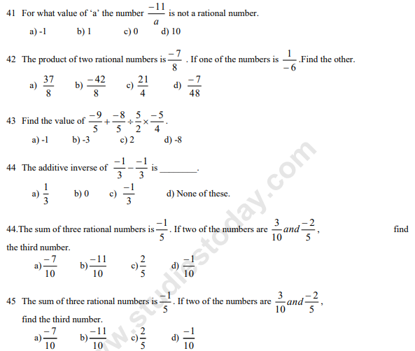 cbse-class-7-mathematics-mcqs-rational-numbers-multiple-choice-questions-for-rational-numbers