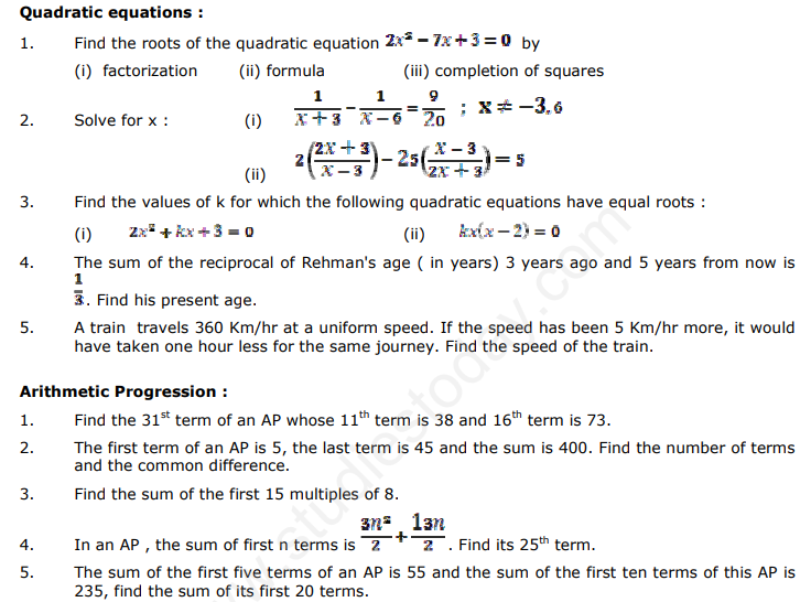 CBSE Class 10 Mathematics Question Bank Set B