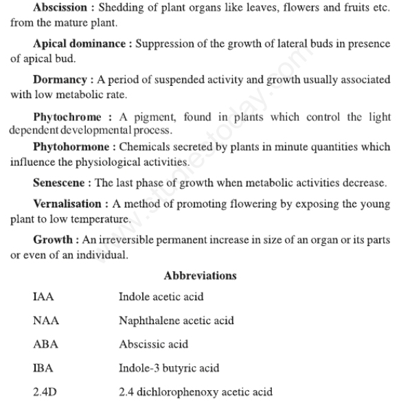 CBSE Class 11 Biology Plant Growth and Development Concepts