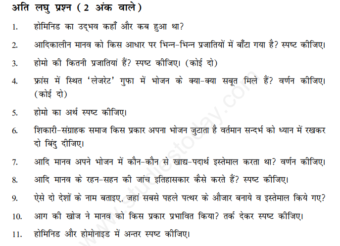 CBSE Class 11 History From the Beginning of Time Hindi Assignment