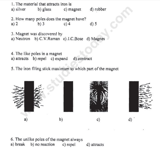 CBSE Class 6 Science Fun With Magnets MCQs Set C-
