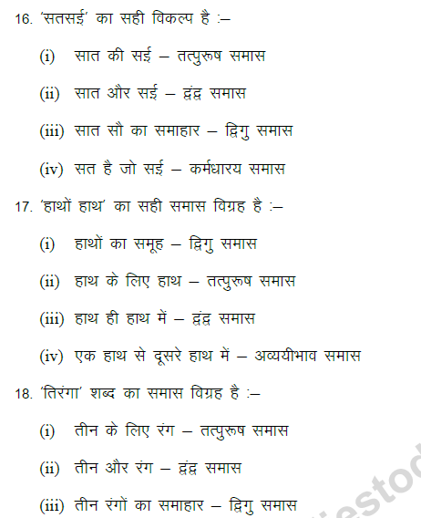 CBSE Class 9 Hindi Grammar and Usages Based MCQ (1)-1
