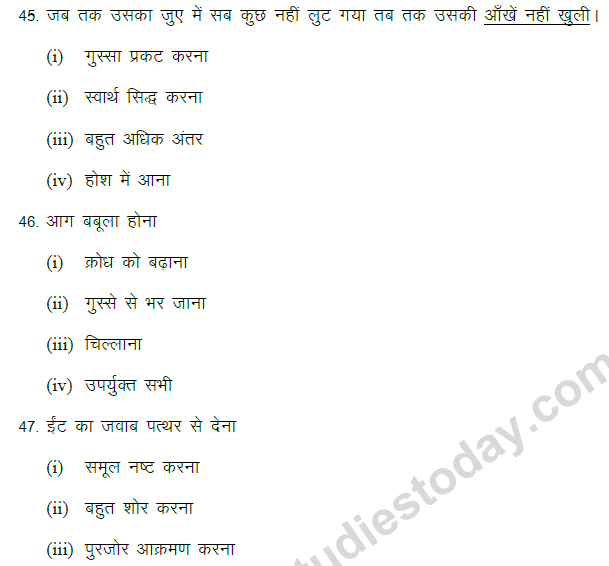 CBSE Class 9 Hindi Grammar and Usages Based MCQ (1)-13