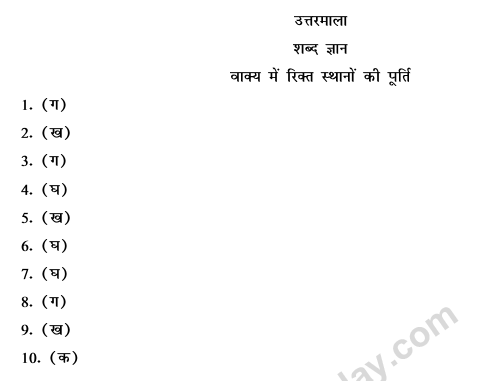 CBSE Class 9 Hindi Vyakaran-ans