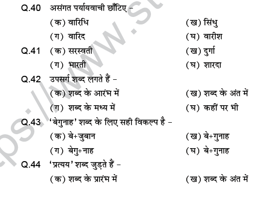 CBSE Class 9 PSA Hindi language MCQs-8