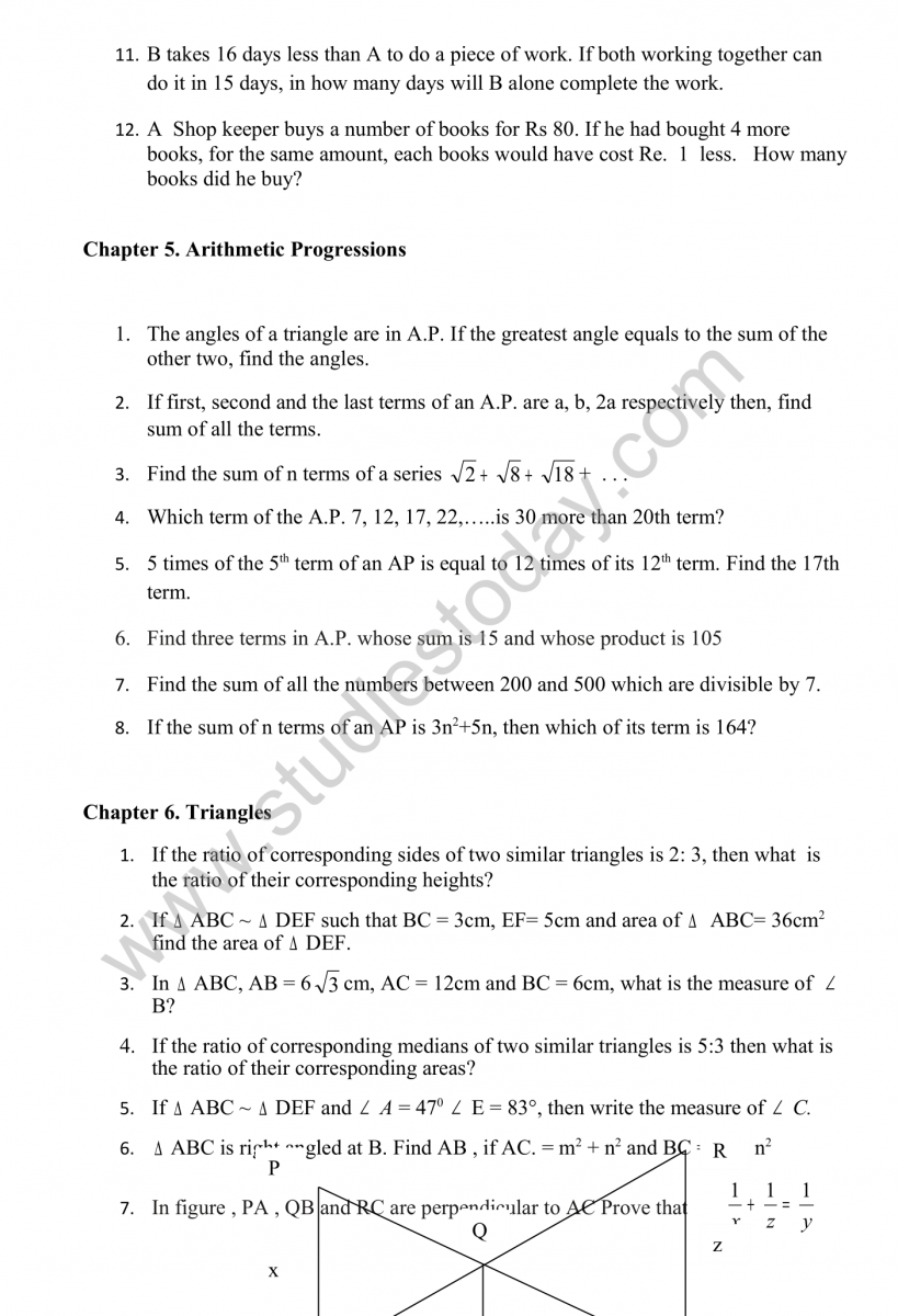 CBSE Class 10 Mathematics HOTs Questions Part A-04