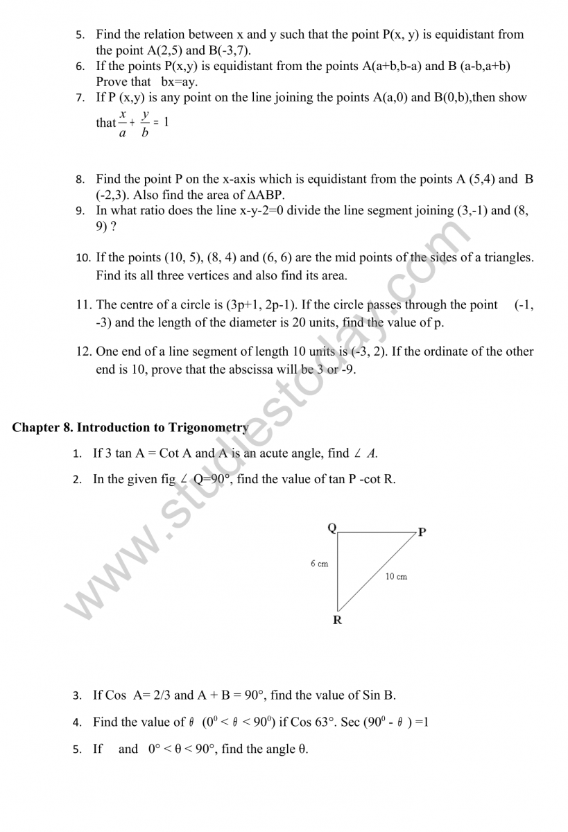 CBSE Class 10 Mathematics HOTs Questions Part A-06
