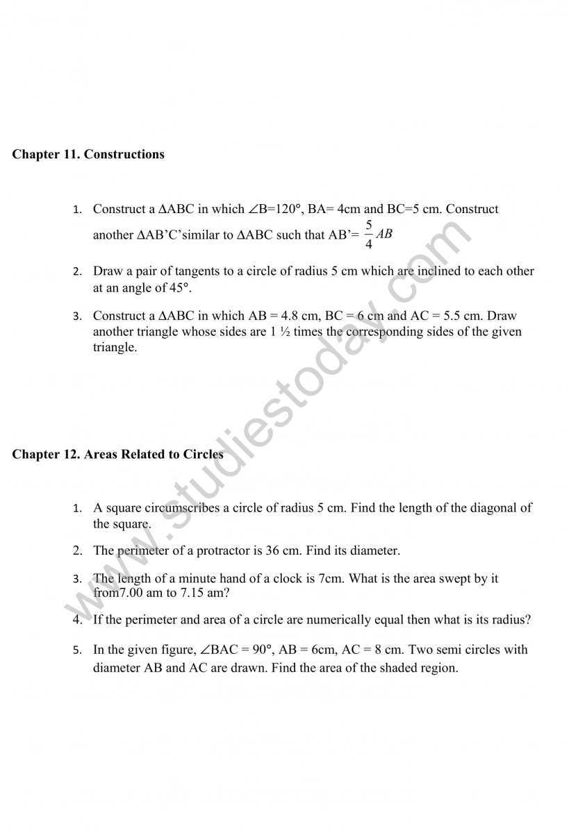 CBSE Class 10 Mathematics HOTs Questions Part A-11