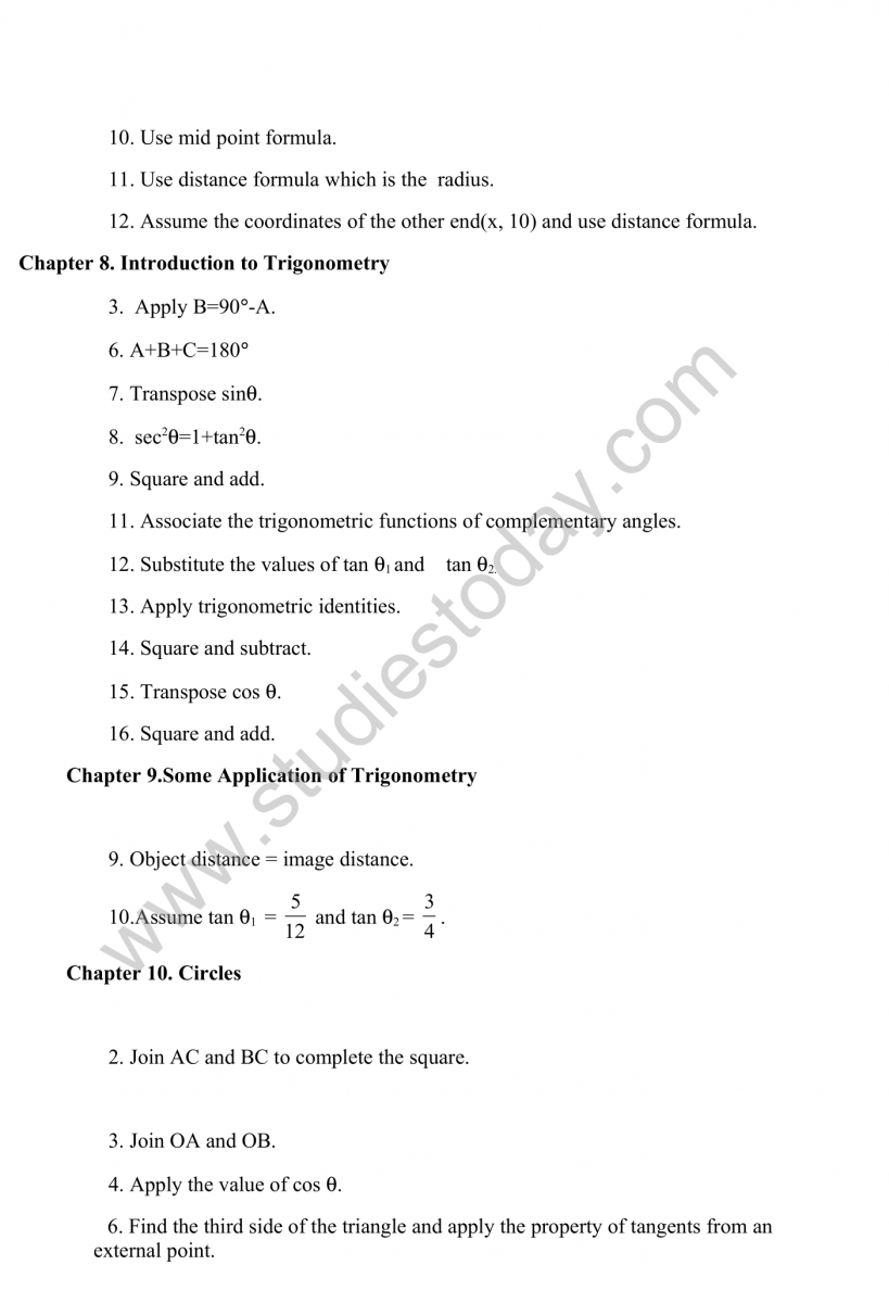 CBSE Class 10 Mathematics HOTs Questions Part A-18
