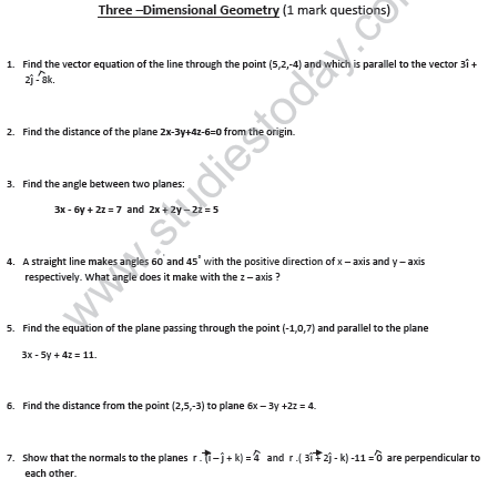 CBSE_Class_12_mathematics_3_Dimensional_Geometry_Set_B_1