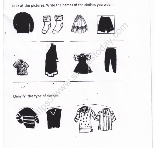 CBSE Class 1 EVS Worksheet - Clothes 1