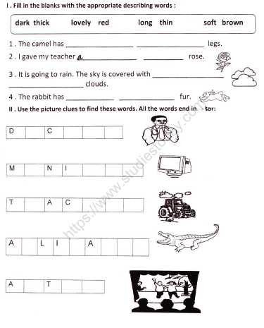 CBSE Class 1 English Worksheets (29) - Grammer and Vocabulary (1) 