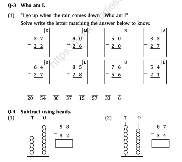CBSE Class 1 Maths Practice Worksheets (16) 5