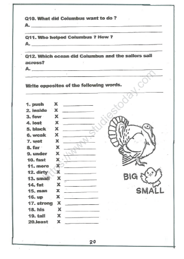CBSE Class 2 English Practice Worksheets (45) - What People Do 16