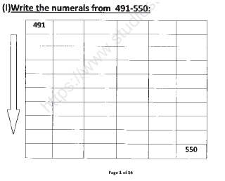 CBSE Class 1 Mathematics Sample Paper Set G 1