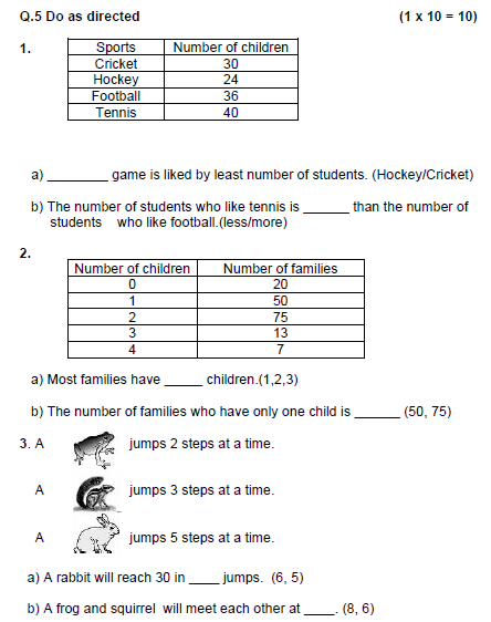 CBSE Class 3 Mathematics Sample Paper Set N