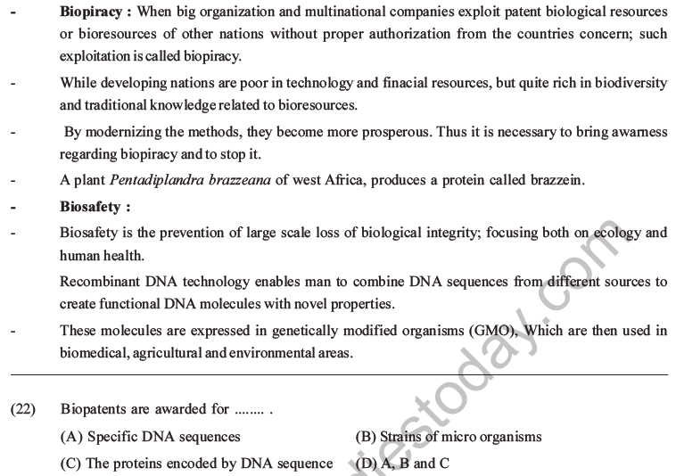 NEET Biology Biotechnology and Its Applications MCQs Set B-7