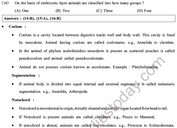 NEET Biology Classification of Animal Kingdom MCQs Set A-2
