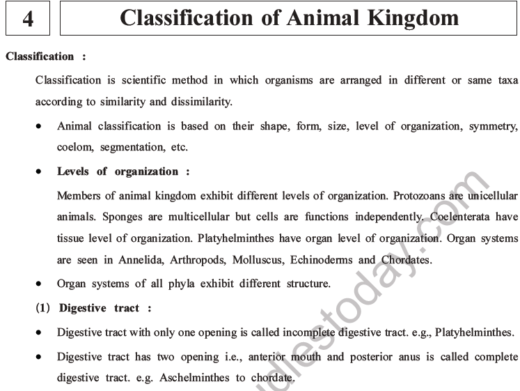 NEET Biology Classification of Animal Kingdom MCQs Set A