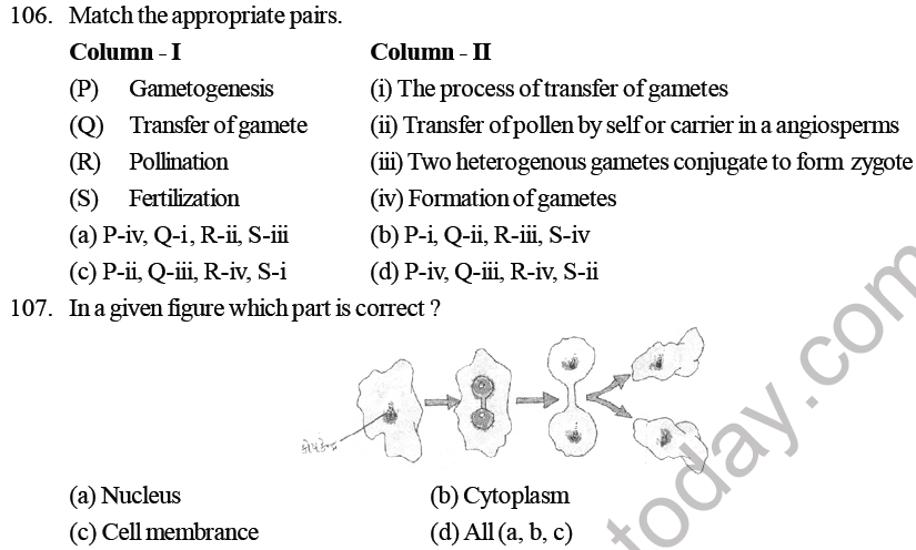 NEET Biology Reproduction in Organisms MCQs Set B-5