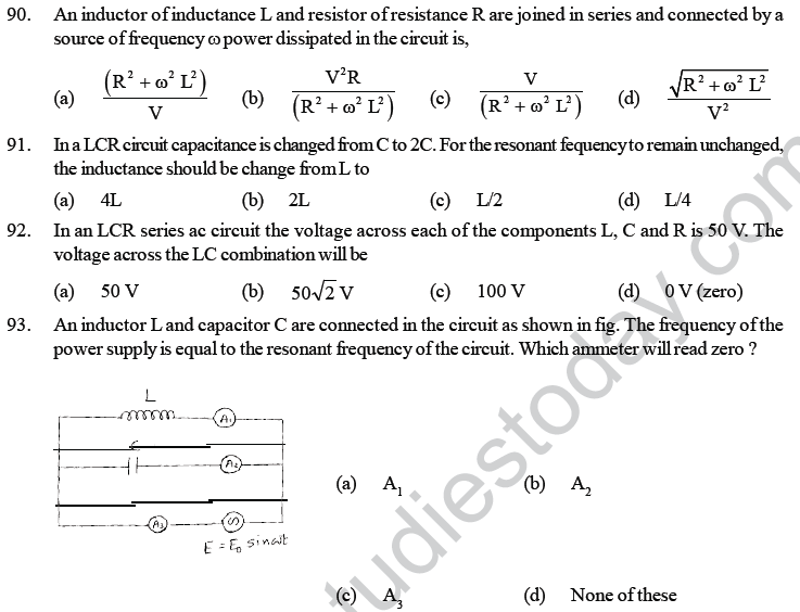 NEET UG Physics Electromagnetic Induction MCQs--20