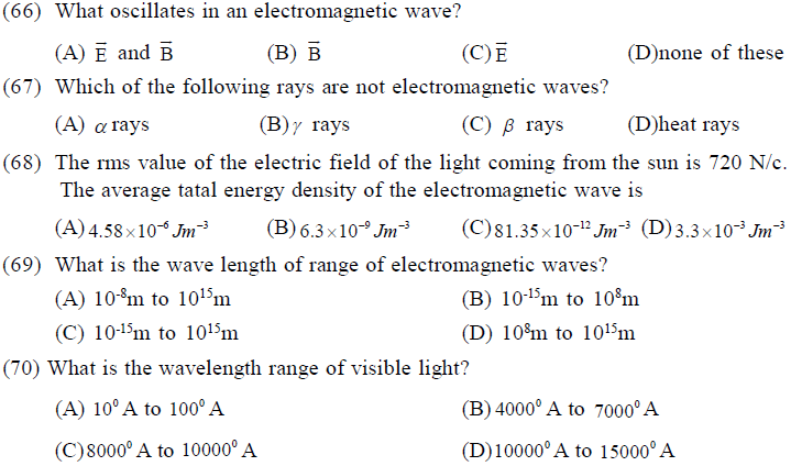 NEET UG Physics Electromagnetic Waves MCQs-10