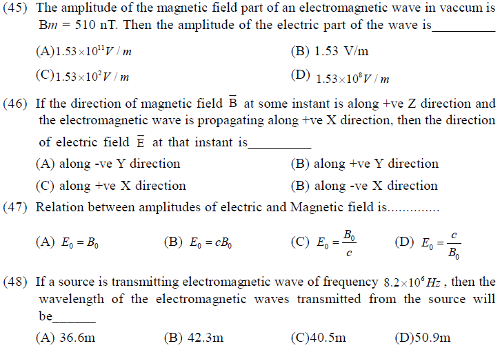 NEET UG Physics Electromagnetic Waves MCQs-7