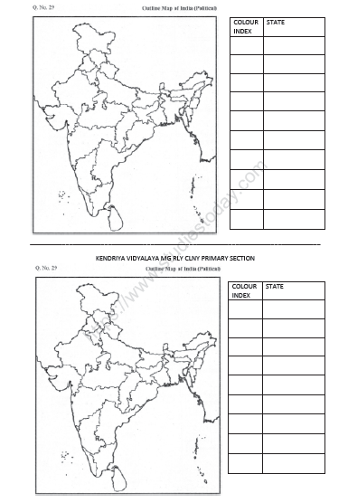 CBSE Class 2 EVS Practice Worksheets (25) Outline Map of India