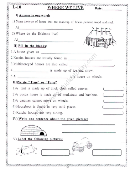 CBSE Class 2 EVS Practice Worksheets (79) - Where we Live