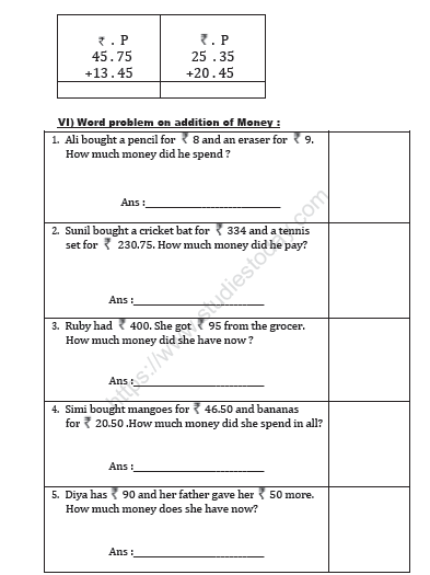 CBSE Class 2 Maths Practice Worksheets (123) - Money 4
