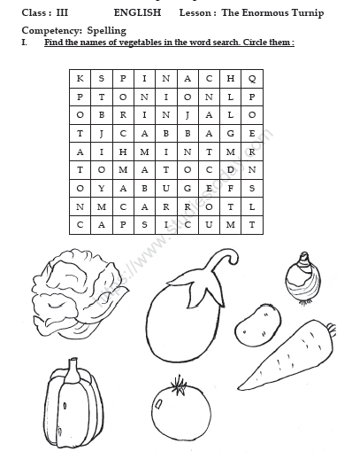 CBSE Class 3 English Practice Worksheets (30)-The Enormous Turnip 1