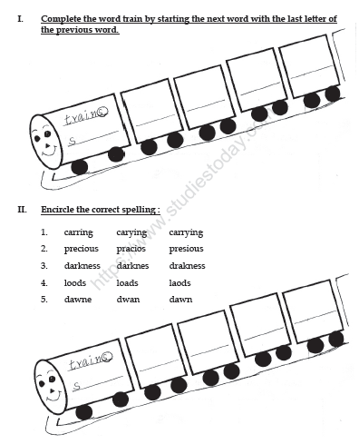 CBSE Class 3 English Practice Worksheets (35)-Trains (Poem) 1