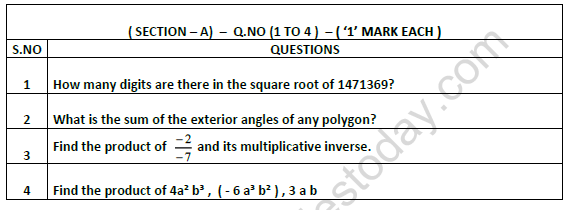 CBSE Class 8 Mathematics Question Paper Set N Solved 1