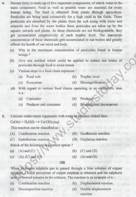 CBSE Class 10 Science Boards 2020 Question Paper Solved Set A