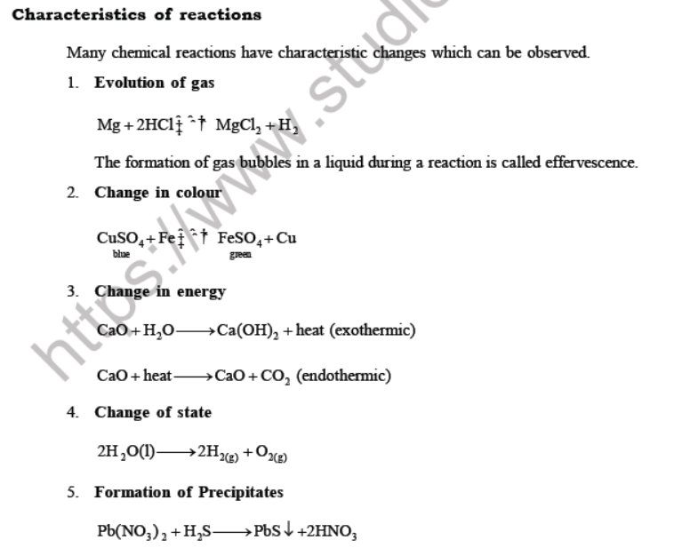 Class 7 Science Chemical Reactions Advanced Notes
