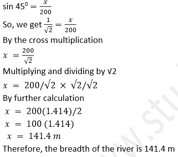 ML Aggarwal Solutions Class 10 Maths Chapter 20 Heights and Distances-12