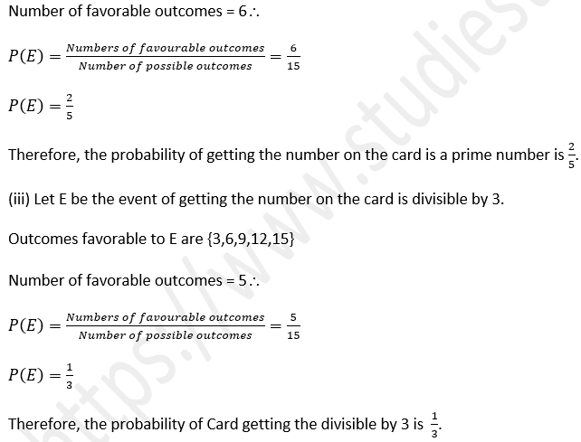 ML Aggarwal Solutions Class 10 Maths Chapter 22 Probability-36