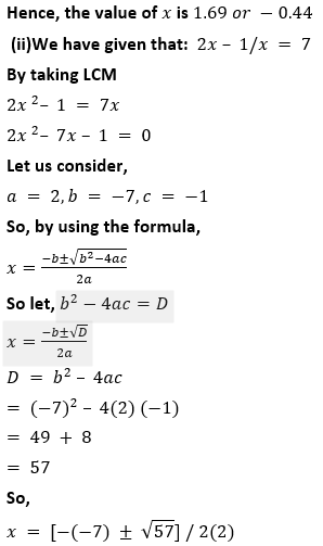 ML Aggarwal Solutions for Class 10 Maths Chapter 5 Quadratic Equations in One Variable-66