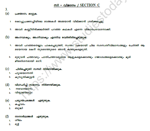 CBSE Class 10 Malayalam Question Paper Set G 3
