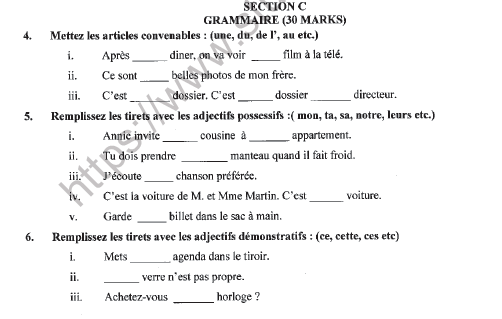 CBSE Class 9 French Question Paper Set E Solved 3