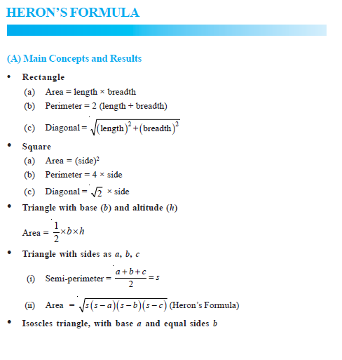 NCERT Class 9 Maths Heron’s Formula Questions