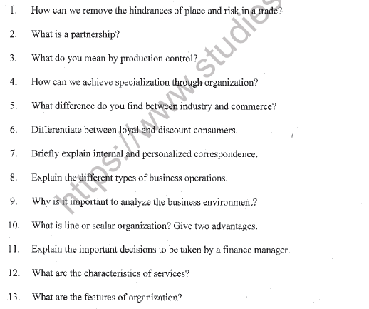 CBSE Class 11 Business Administration Question Paper Set A Solved 1