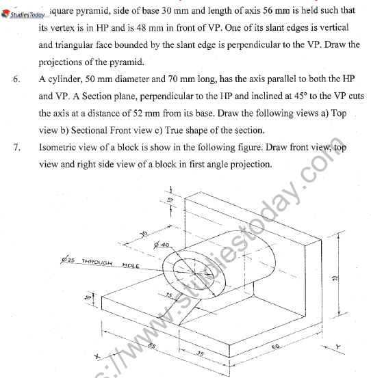 CBSE Class 11 Engineering Graphics Question Paper Set G 2