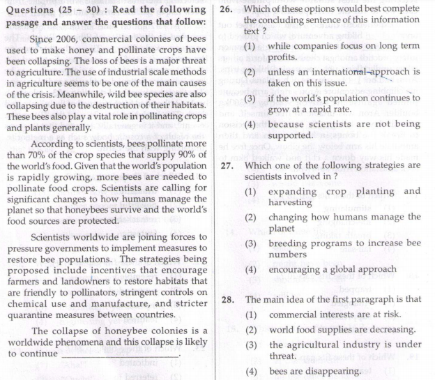 CBSE Class 11 PSA Qualitative Reasoning Sample Paper Set C