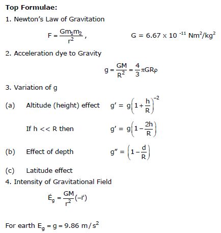 CBSE Class 11 Physics Gravitation Notes Set C